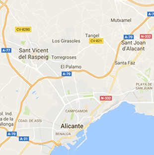 Alcohol Detox Clinics Alicante Map